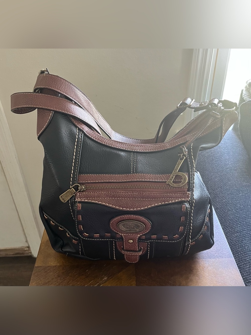 b.o.c. Black and Brown Two-Tone Shoulder Bag